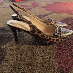 Bandolino Leopard Print Slingback Heels